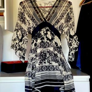 Kimono style dress with slip